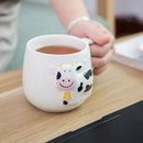 Axyaa 3D Animal Ceramic Mug - Cute Cow Design for Coffee Tea Juice Milk
