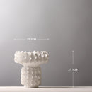 Axyaa White Pleated Petals Ceramic Vase - Handmade Flower Arrangement Home Decoration