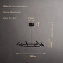 Axyaa Modern Minimalist LED Chandelier, Black Round Ring Pendant Light for Various Rooms