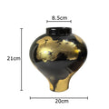 Axyaa Gold Foil Ceramic Vase for Flower Arrangement and Room Decor