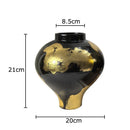 Axyaa Gold Foil Ceramic Vase for Flower Arrangement and Room Decor