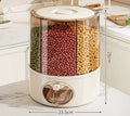 Axyaa Rotating Rice & Grain Storage with Measuring Cylinder and Sealed Lid