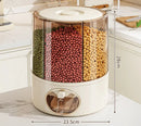 Axyaa Rotating Rice & Grain Storage with Measuring Cylinder and Sealed Lid