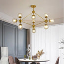 Axyaa Nordic Retro Industrial Cognac Glass Chandelier for Home and Retail