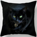 Axyaa  Black Cat Pillowcase  Decorative Square Cushion Cover 45*45cm