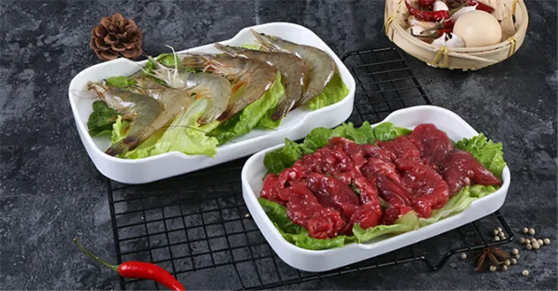 Axya Melamine Frost Plate Dish: Creative Tableware for Snacks, Sushi, Barbecue, and Hot Pot.