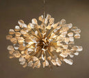 Axyaa Lunaria Brass Leaf Chandelier: Modern Ceramic Pendant Light