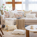 Axyaa Sweet Floral Embroidery Ruffled Edge Cushion Cover