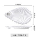 Axyaa White Ceramic Special-shaped Plate for Sushi Fruit Salad and Snacks