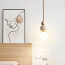 Axyaa Yellow Travertine Stone LED Pendant Light for Living Room & Kitchen