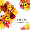 Axyaa Fall Wreath: Maple Leaf Pumpkin Pinecone Berry Thanksgiving Harvest Décor