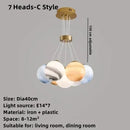 Axyaa Moon LED Bubble Chandelier: Modern 3D Printed Lighting for Living Room & Restaurant