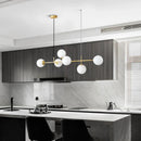 Axyaa Luxury Copper Chandelier with Milky White Glass Sconces
