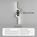 Axyaa Modern 60/80/100cm Black Aluminium Wall Lamp for Hallway, Corridor, and Bedside Decor.