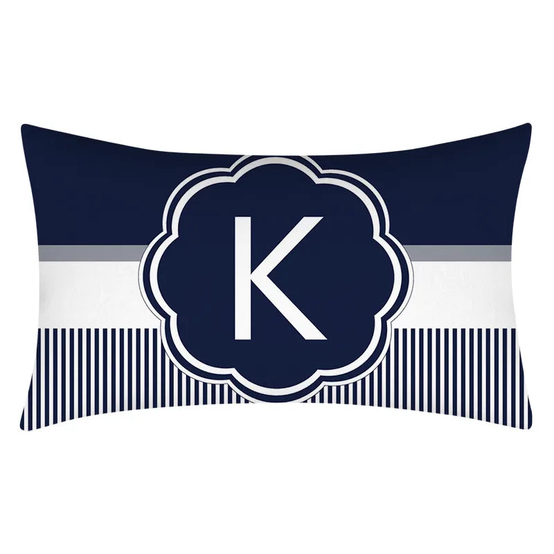 Axyaa Blue Stripe Pillowcase 30X50 for Sofa Chair Decor