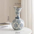 Axyaa Blue and White Porcelain Retro Vase - Chinese Ceramic Home Décor
