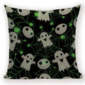 Axyaa Halloween Cushion Cover - Spooky Decorative Pillowcase with Pumpkin, Ghosts & Flying Carpet