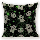 Axyaa Halloween Cushion Cover - Spooky Decorative Pillowcase with Pumpkin, Ghosts & Flying Carpet