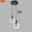 Axyaa Nordic LED Pendant Light: Stylish Ring Chandelier for Living Room, Dining Room, Bedroom