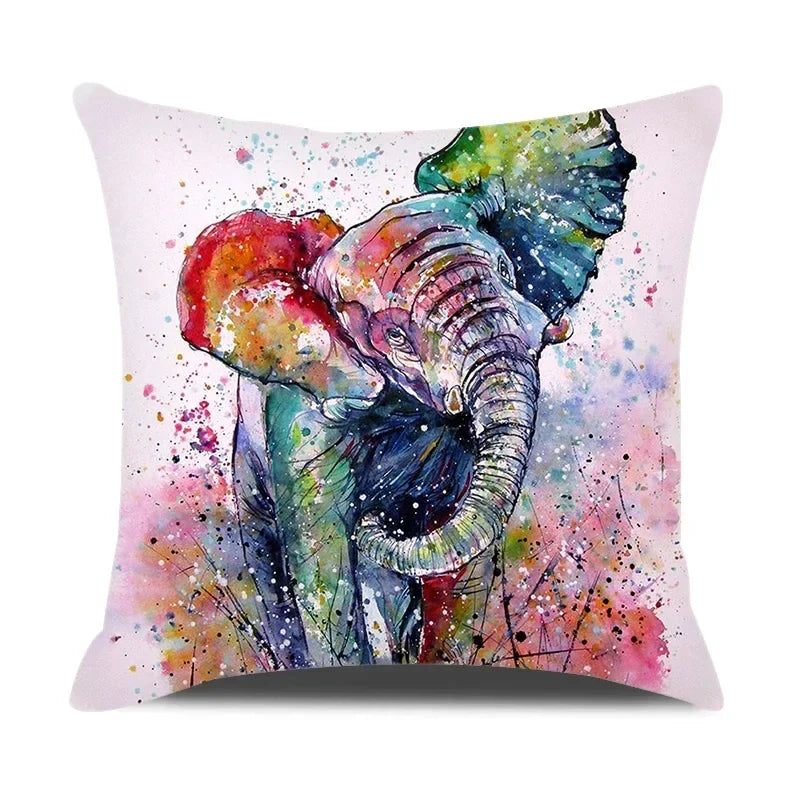 Axyaa Cartoon Animals Portrait Cushion Cover 45x45cm