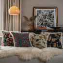 Axyaa Vintage Floral Oil Painting Pillow Cover with Jacquard Tassels