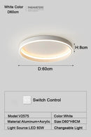 Axyaa Nordic LED Ceiling Lamp - Minimalist Black White Lighting