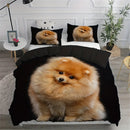 Pomeranian Dog Print Duvet Set by Axyaa