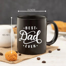 Axyaa Papa Bear Mug - Best Dad Ever 350ml Black Ceramic Coffee Cup