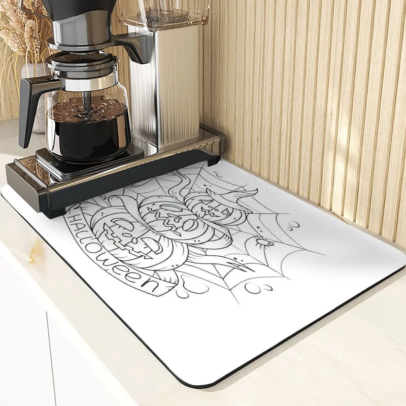 Axyaa Spider Coasters Halloween Absorbent Mats for Countertop Non-Slip Mats