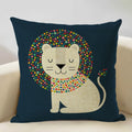 Axyaa Animal Linen Cushion Cover - Decorative Sofa Pillow - Home Decor - 45x45CM