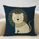 Axyaa Animal Linen Cushion Cover - Decorative Sofa Pillow - Home Decor - 45x45CM