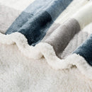 Axyaa Sherpa Fleece Reversible Blanket for Sofa Bed Couch - Large Plush Lattice Flannel