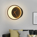 Axyaa Minimalist LED Wall Lamp with Clock for Home Indoor Lighting