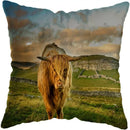 Axyaa Nordic Yak Oxen Highland Cow Cushion Cover for Home Hotel Sofa Bed