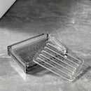 Axya Transparent Gray Bathroom Set: Mouthwash Cup, Storage Tray, Soap Dispenser & Accessories