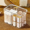 Square Cotton Swab Box by Axyaa: Dustproof Cosmetic Organizer with Lid for Daily Storage