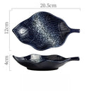 Axyaa Ceramic Leaf Sushi Plate - Japanese Style Cuisine Design Plate