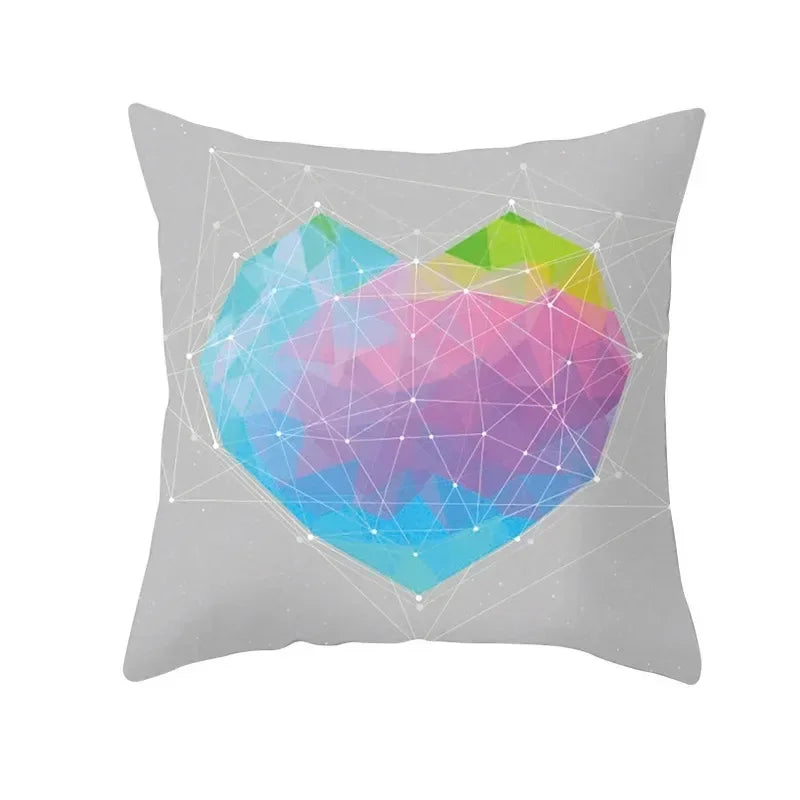 Axyaa Simple Love Print Couple Pillowcase for Sofa and Office Décor