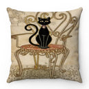 Axyaa Retro Black Cat Cartoon Anime Decorative Pillowcase for Sofa, Car, Bedroom