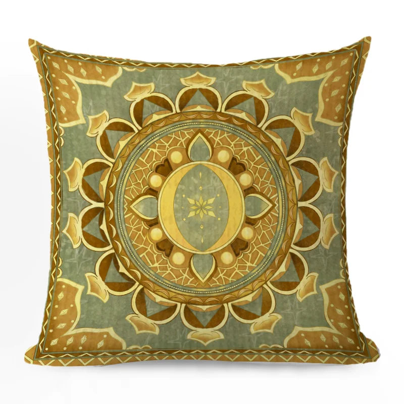Axyaa Short Plush Moon Printed Cushion Cover for Farmhouse Sofa Decor