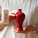 Axyaa Chinese Style Red Ceramic Vase Set Zen Tea Mat Decorative Flower Arrangement