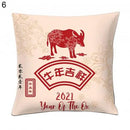 Axyaa Chinese New Year Printed Cushion Cover for Bed and Sofa