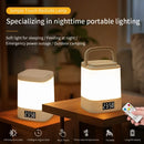 Axyaa LED Table Lamp Clock Dimmable Night Light Remote Touch Display