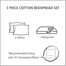 Axyaa Luxury Oversized Cotton Bedspread King Size, Real Stitching, Quilted Cover