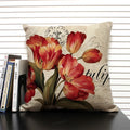 Axyaa Retro Flowers Pattern Cushion Cover - European & American Style Pillow Case