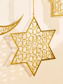 Acrylic Ramadan Hanging Ornaments by Axyaa - Eid Mubarak Decor, Gold Moon Crafts