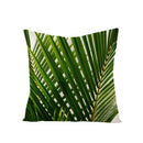 Axyaa Green Leaf Linen Pillow Cover - Stylish Sofa Decor & Home Accent