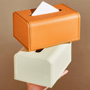 Axyaa Waterproof Leather Tissue Box Cover Napkin Holder for Home, Car, Office