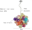 Axyaa Bubble Chandelier: Colorful Glass Pendant Lamp for Kids' Rooms, Bedroom, Dining Room