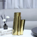 Axyaa Golden Stainless Steel Round Vase - Minimalist Plant Pot for Room Aesthetic Decor